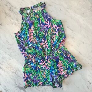 Lilly Pulitzer 5-7 Halter Romper Very Cute Shorts with Ruffles & Pockets